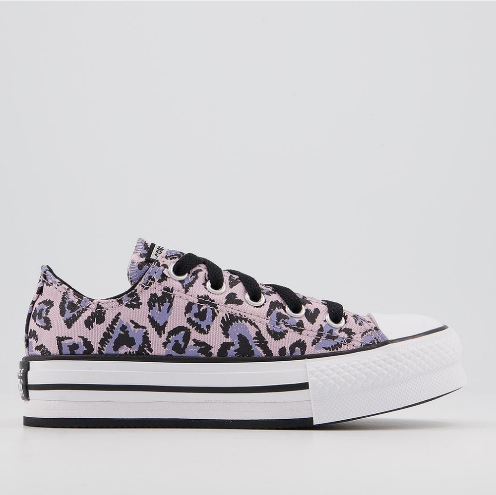 All Star Eva Lift Low Youth TrainersHimalayan Salt Black White Leopard Size 5